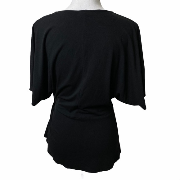 Ann Taylor Black Wrap Small Women Blouse - Picture 3 of 4